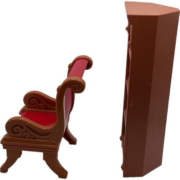 Fisher Price Loving Family Dollhouse Furniture Bookcase Chair - Picture 4 of 5